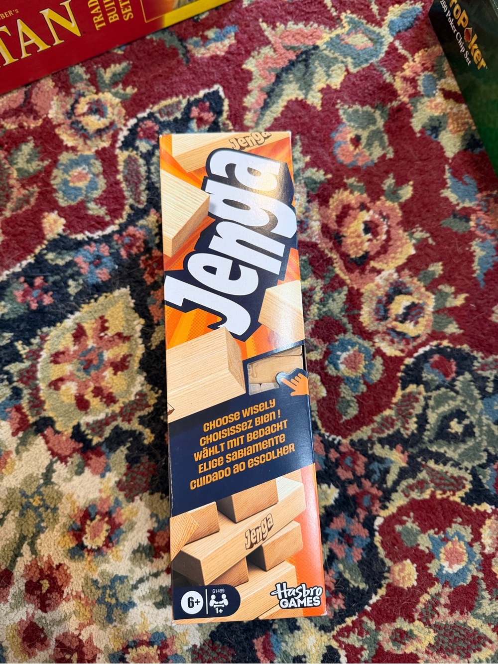 Jenga Classic Block Stacking Game - Orange/Beige